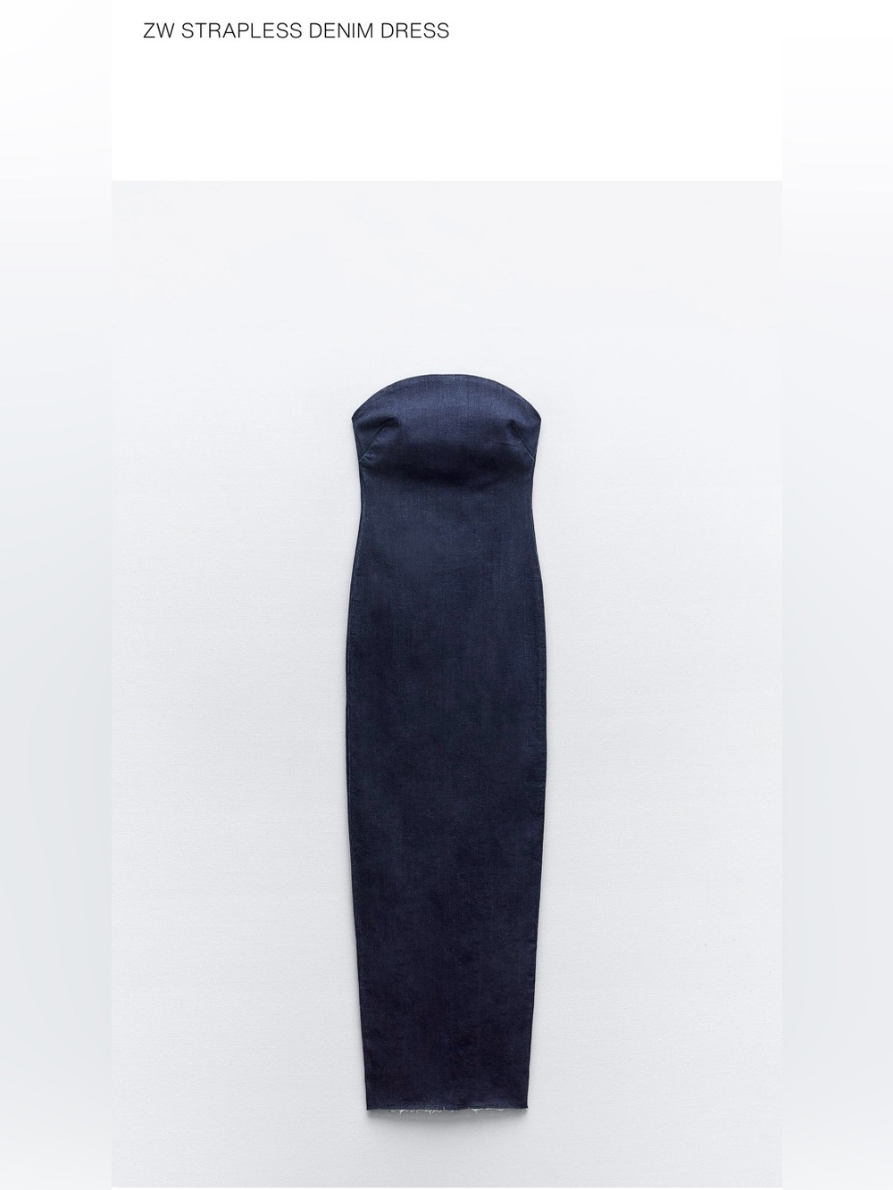 Zara strapless long denim dress